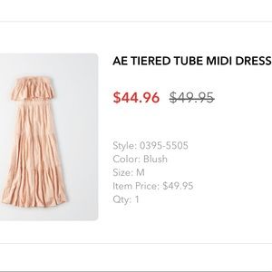 NWT AE tiered tube midi dress